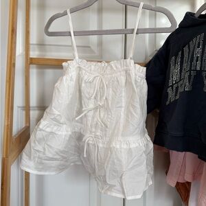 Art Class White Ruffled Top